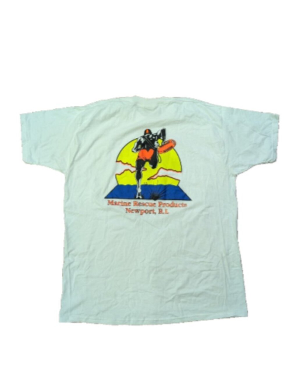 Vintage 90s Y2K Two Sided Surfer Neon Graphic Marine Rescue Products XXL